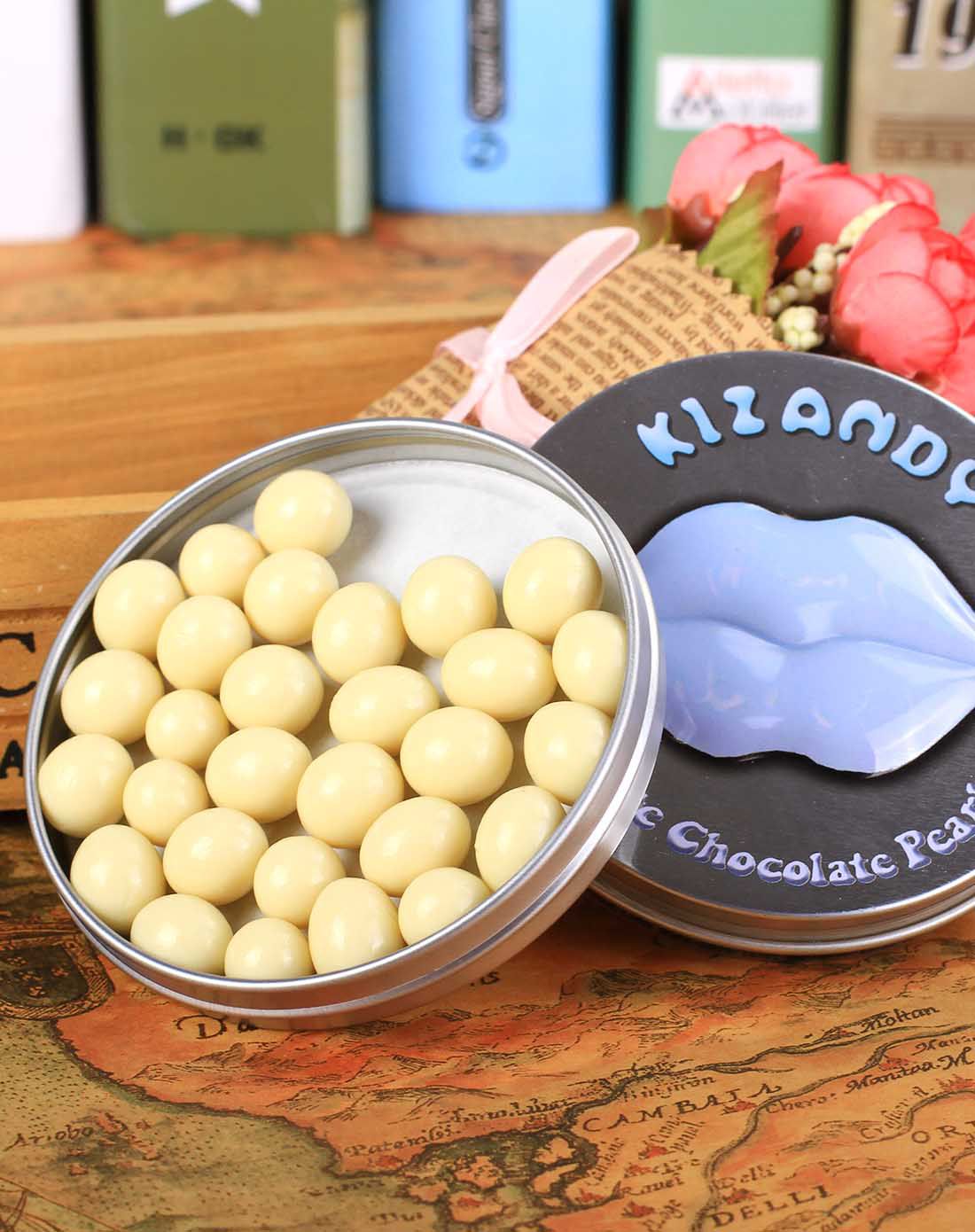 kizandy 美国进口 吻唇牛奶白巧克力豆40g