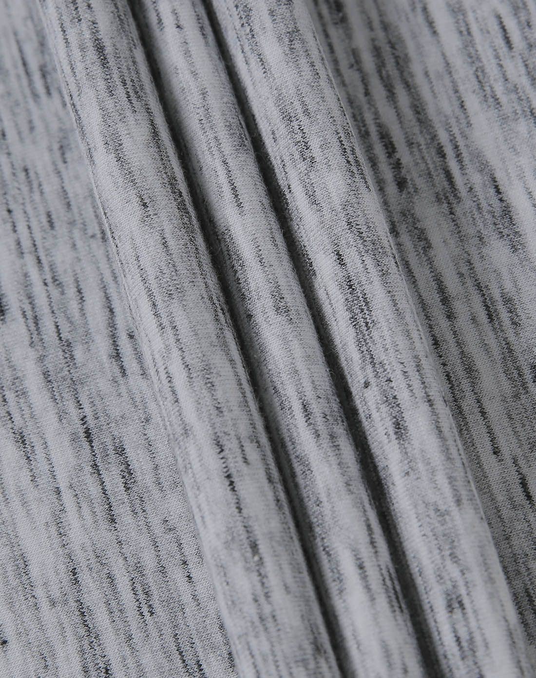 黑灰圆领条纹短袖t恤