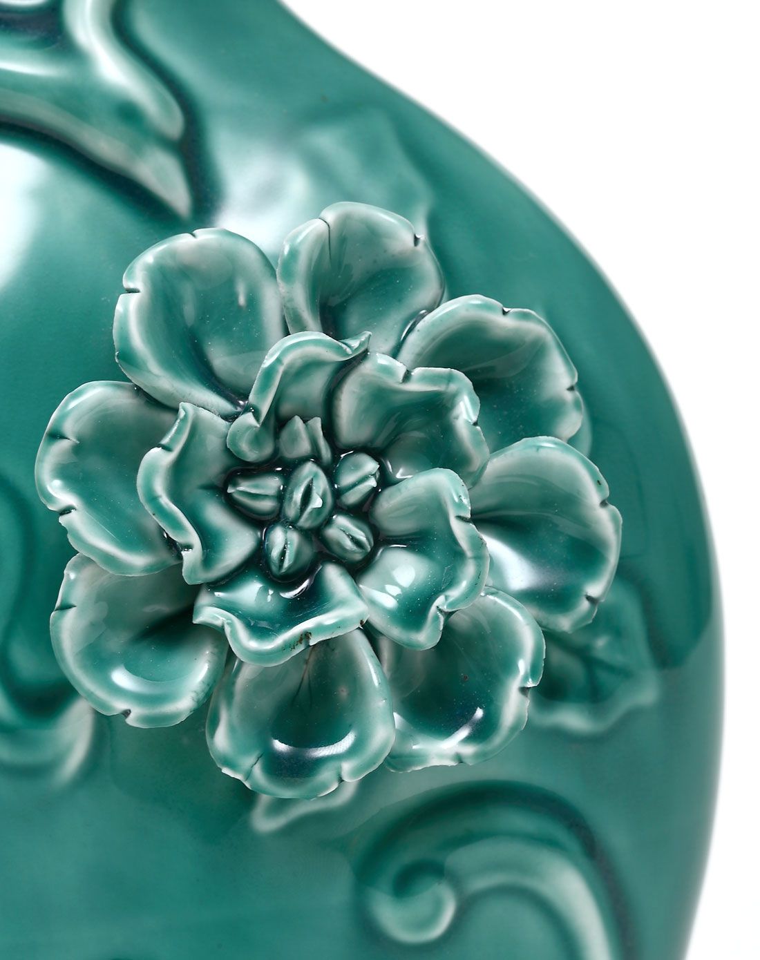 15*20cm欧式陶瓷浮雕手绘艺术花瓶(红蓝2色)