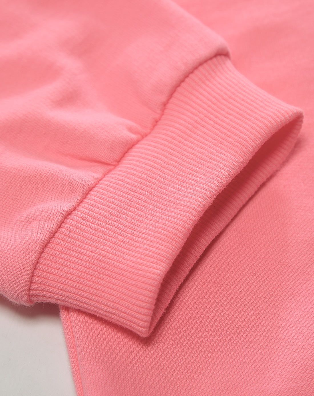 泡芙宝女童浅桃红针织拉链套装