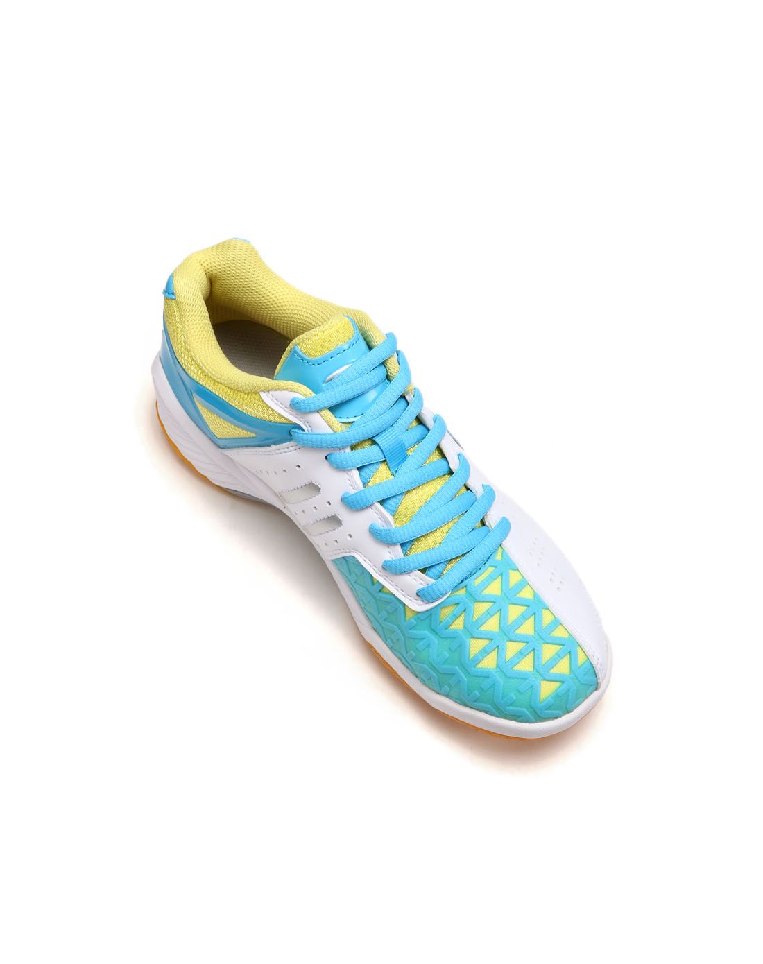 安踏 耐磨抓地 女款白配黄色羽毛球鞋