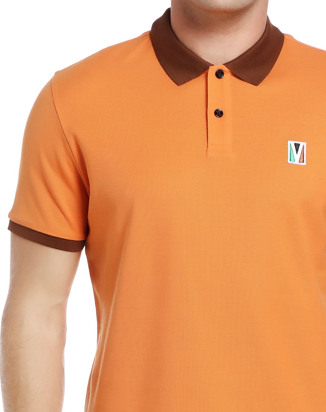 橙色简约休闲短袖polo衫