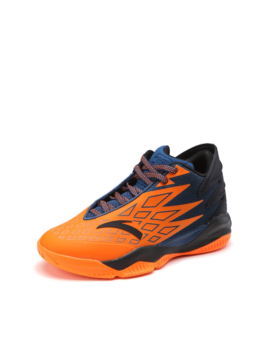 安踏anta 拼接耐磨 男款篮球鞋 篮球系列 橙配藏蓝色 7.