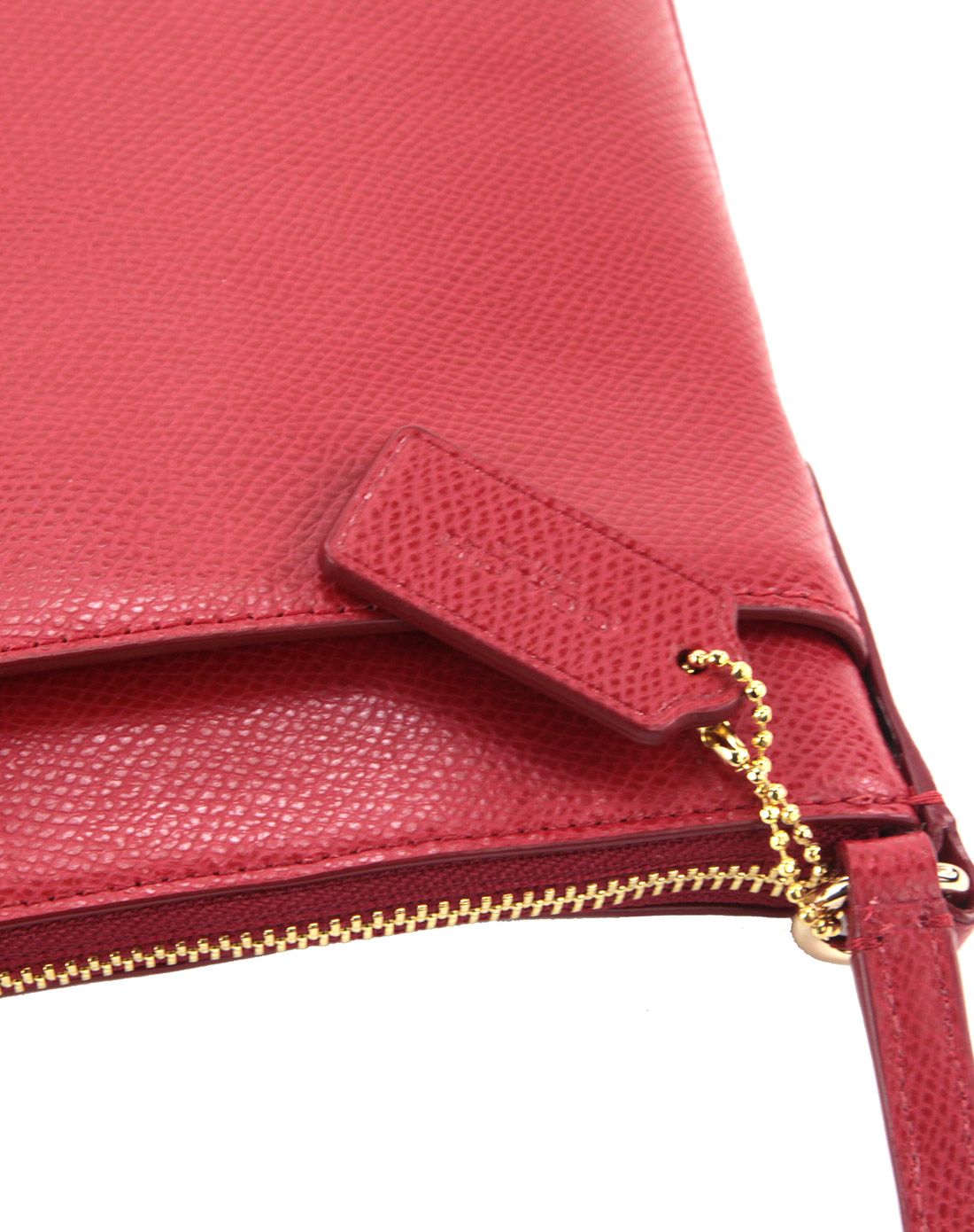 coach女士纯皮红色斜挎包