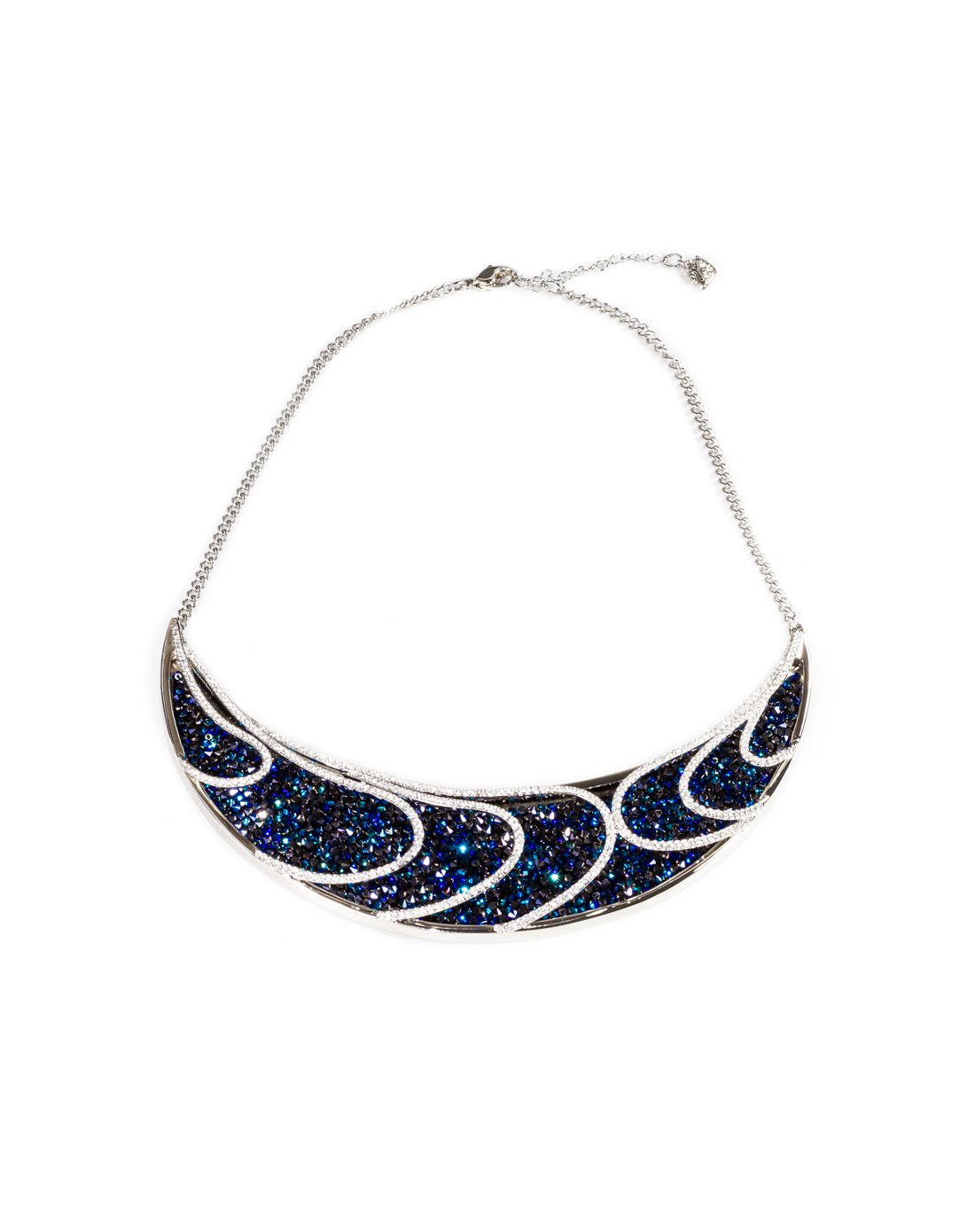 swarovski 奢华月牙造型吊坠水晶项链