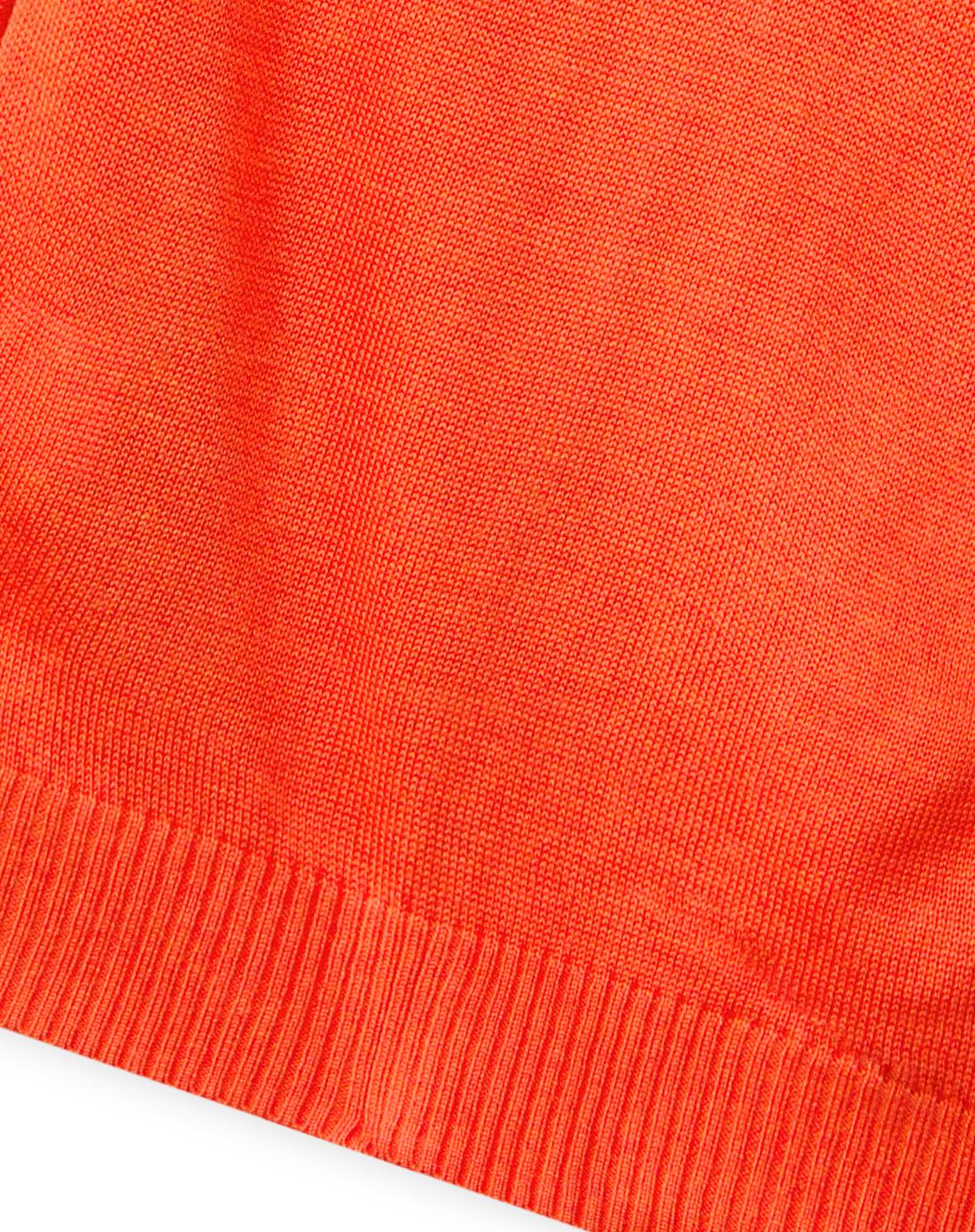 女童鲜橙色针织开衫