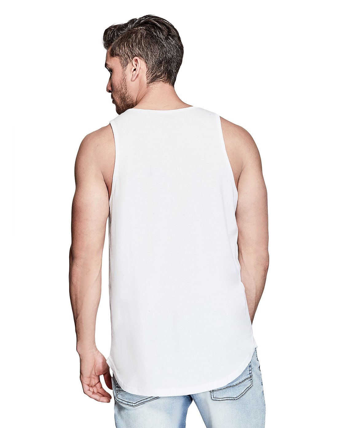 guess 17男士经典倒三角logo纯棉背心