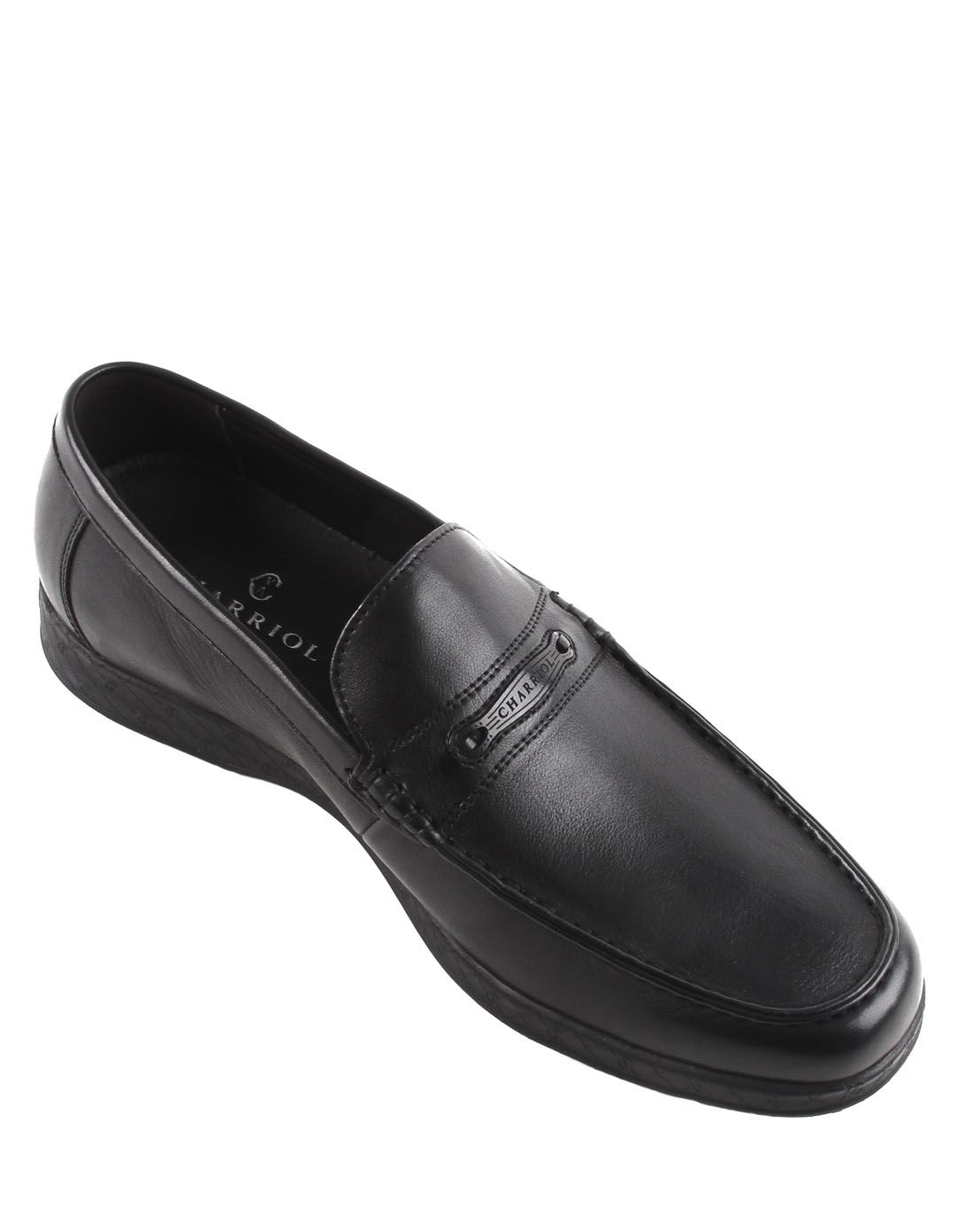 法国夏利豪 意大利进口黑色商务正装皮鞋