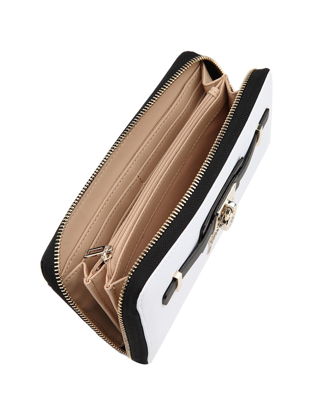 > guess女士黑白色手拿钱包