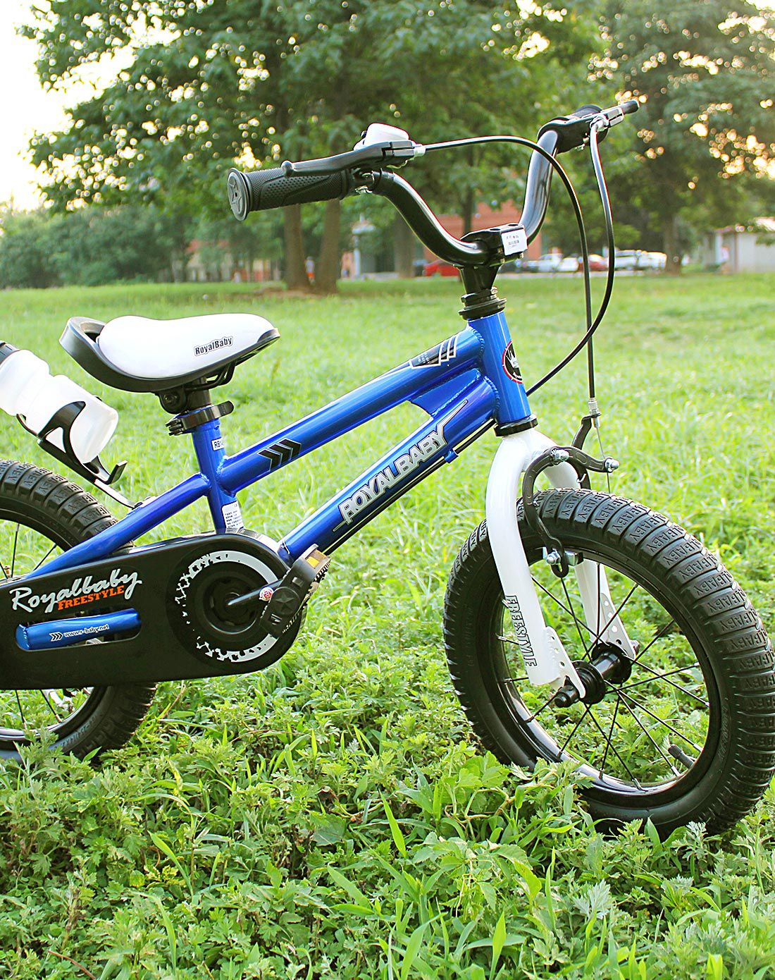 16寸儿童自行车表演车蓝色4-7岁萌宝礼物