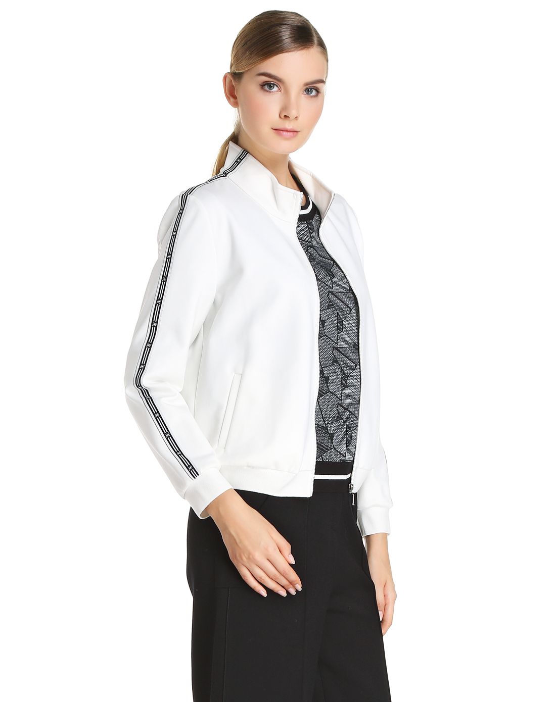 白色活力休闲外套