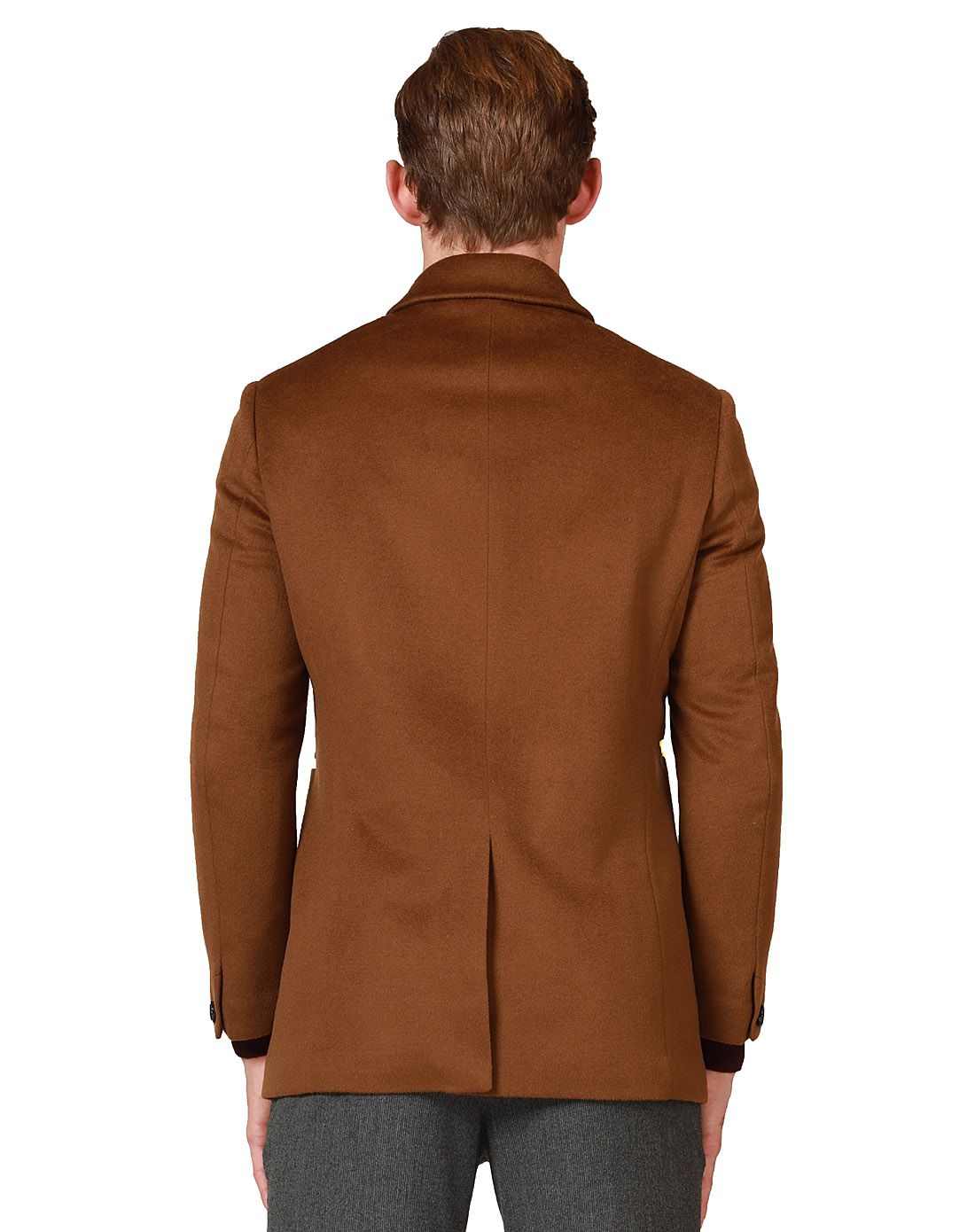 马鞍棕时尚简约翻领羊毛大衣