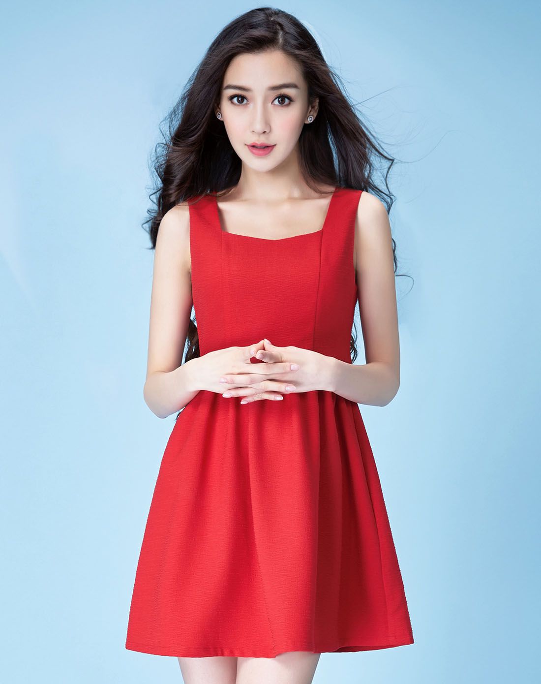 杨颖图片 红裙子图片