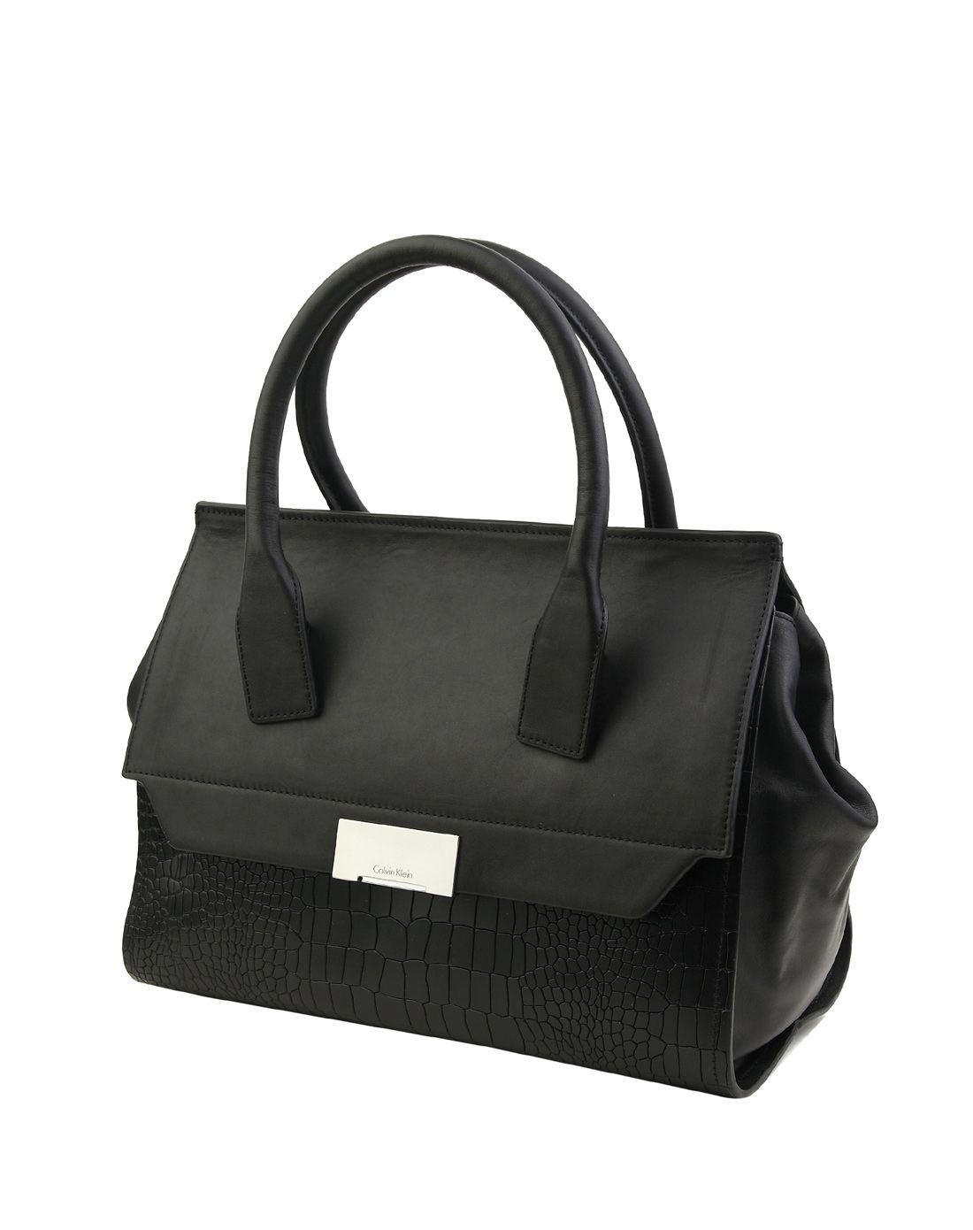calvin klein时尚包包专场 > calvin klein女士鳄鱼纹拼接手提包