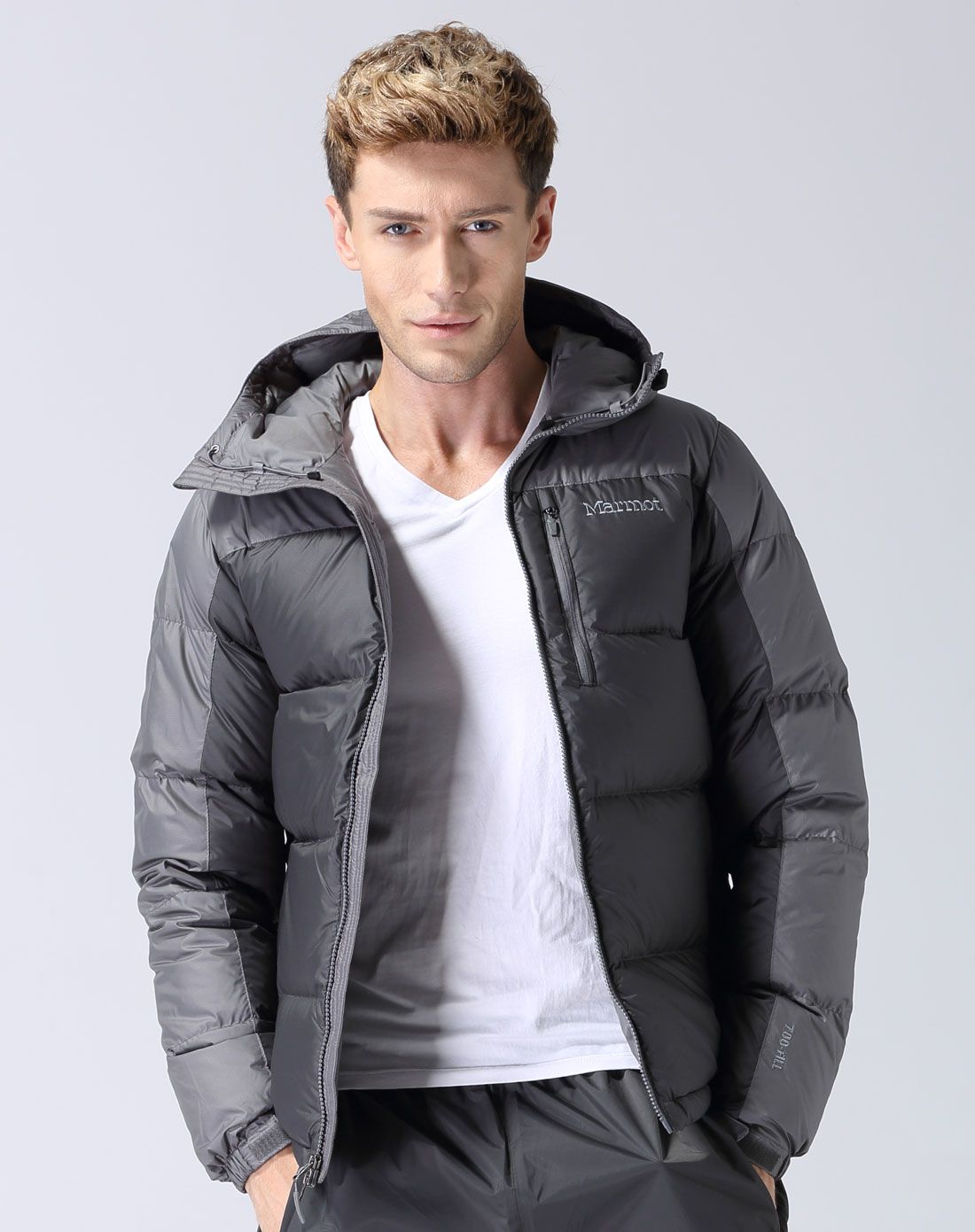 marmot 轻便保暖 男款浅橄榄灰-浅灰羽绒服