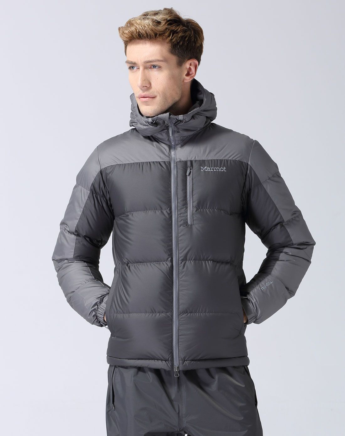 marmot 轻便保暖 男款浅橄榄灰-浅灰羽绒服