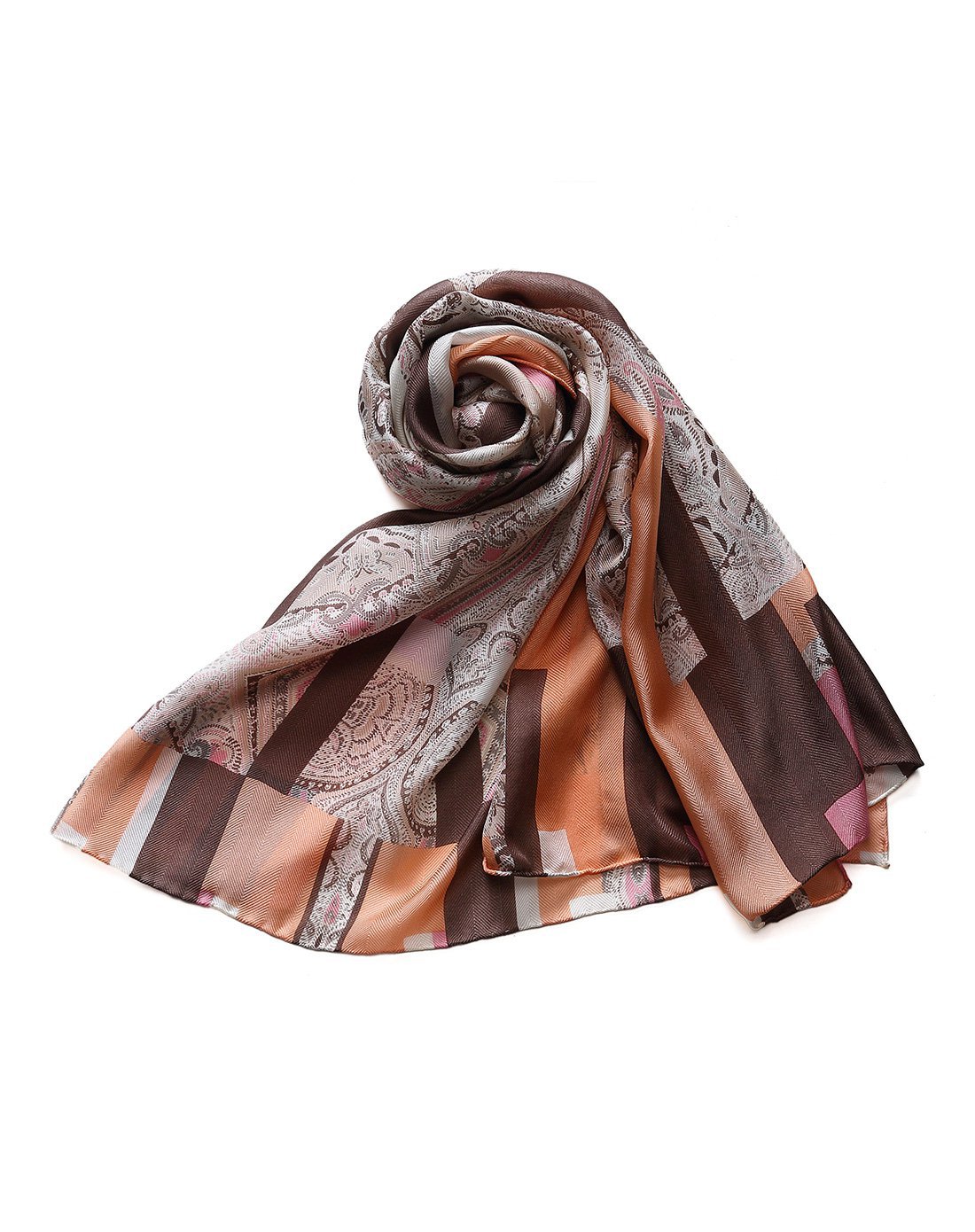 galleria 女款复古图腾印花真丝围巾/披肩