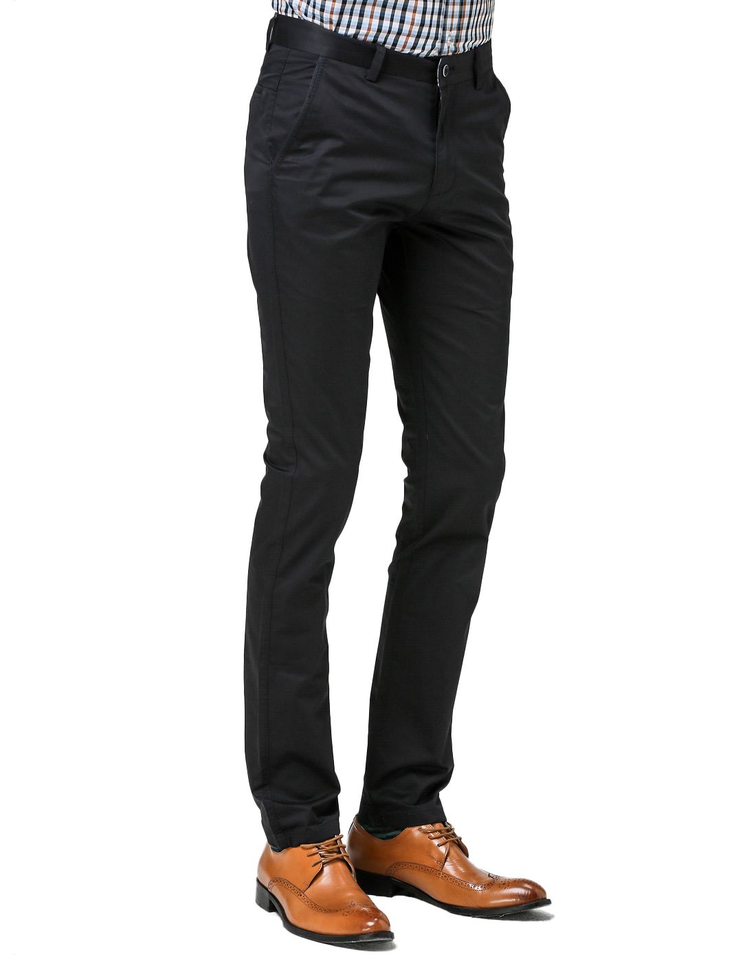 经典黑色亲肤细腻纯棉休闲裤