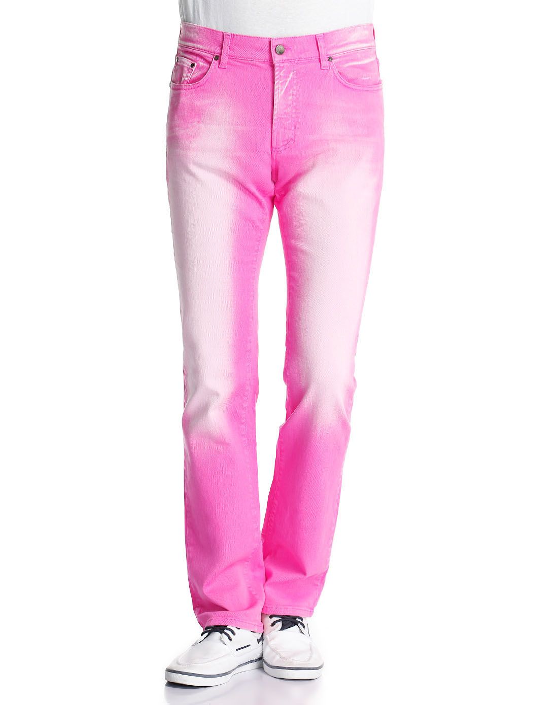 桃红色欧美时尚休闲长裤