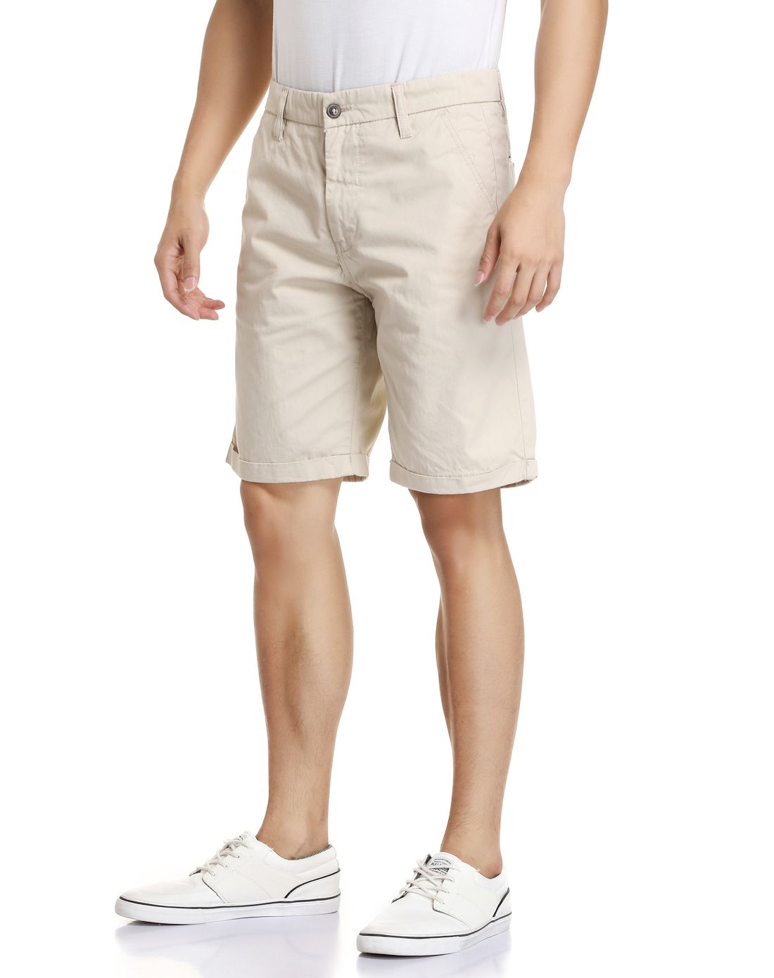 jodhpur week end男款浅卡其色全棉休闲短裤