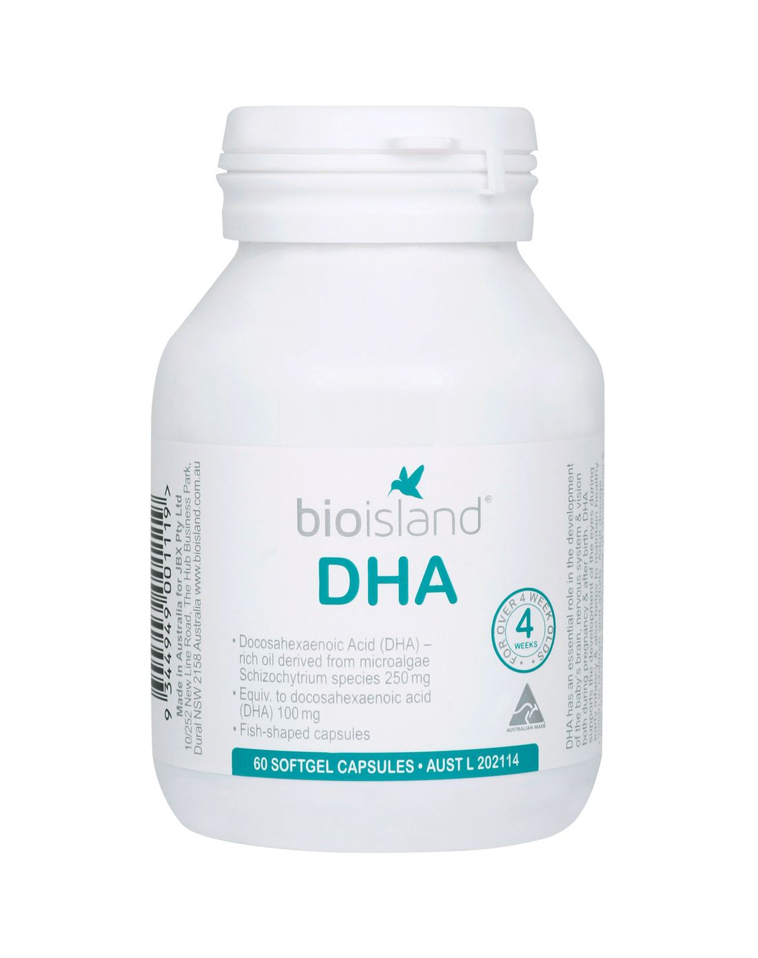 > 澳洲bio island婴幼儿海藻dha 60粒