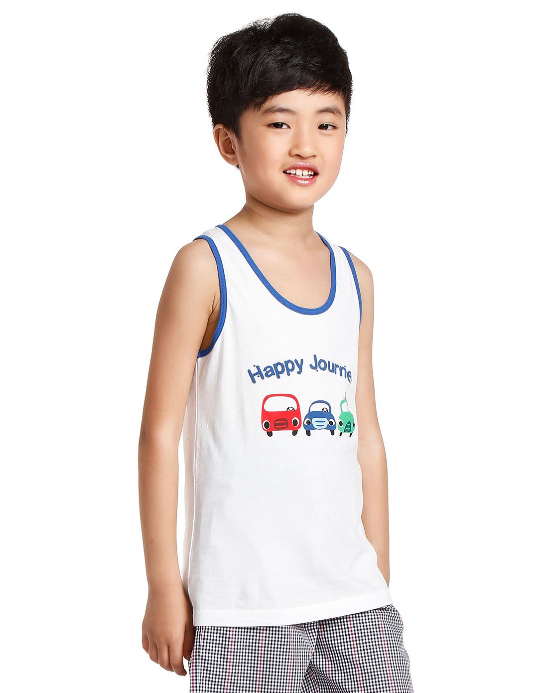 aimerkids男孩白色印花舒适背心