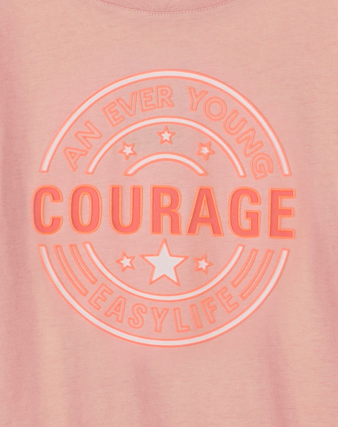 浅橘粉色斯文休闲印花长袖t恤