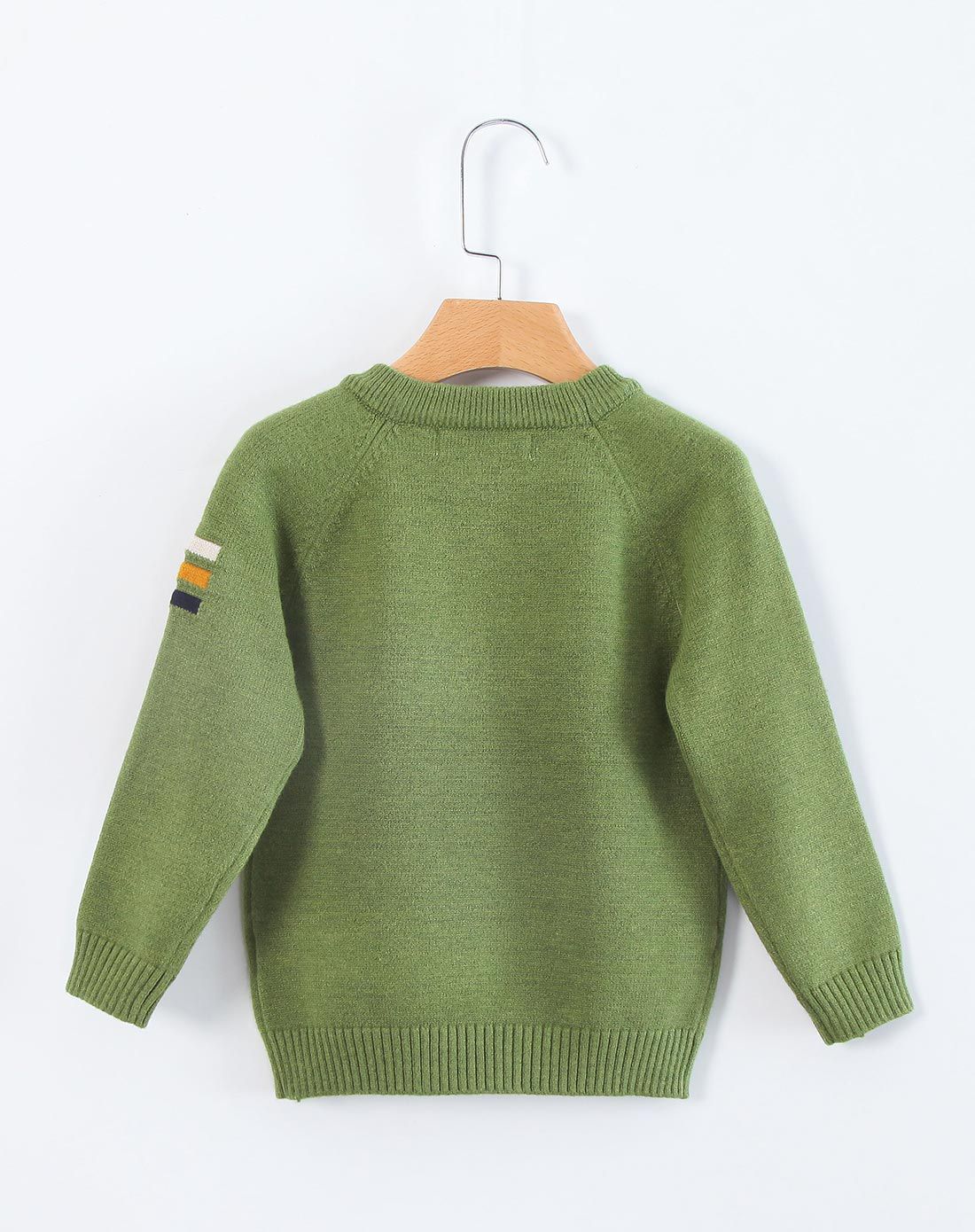 男童绿色长袖毛衣