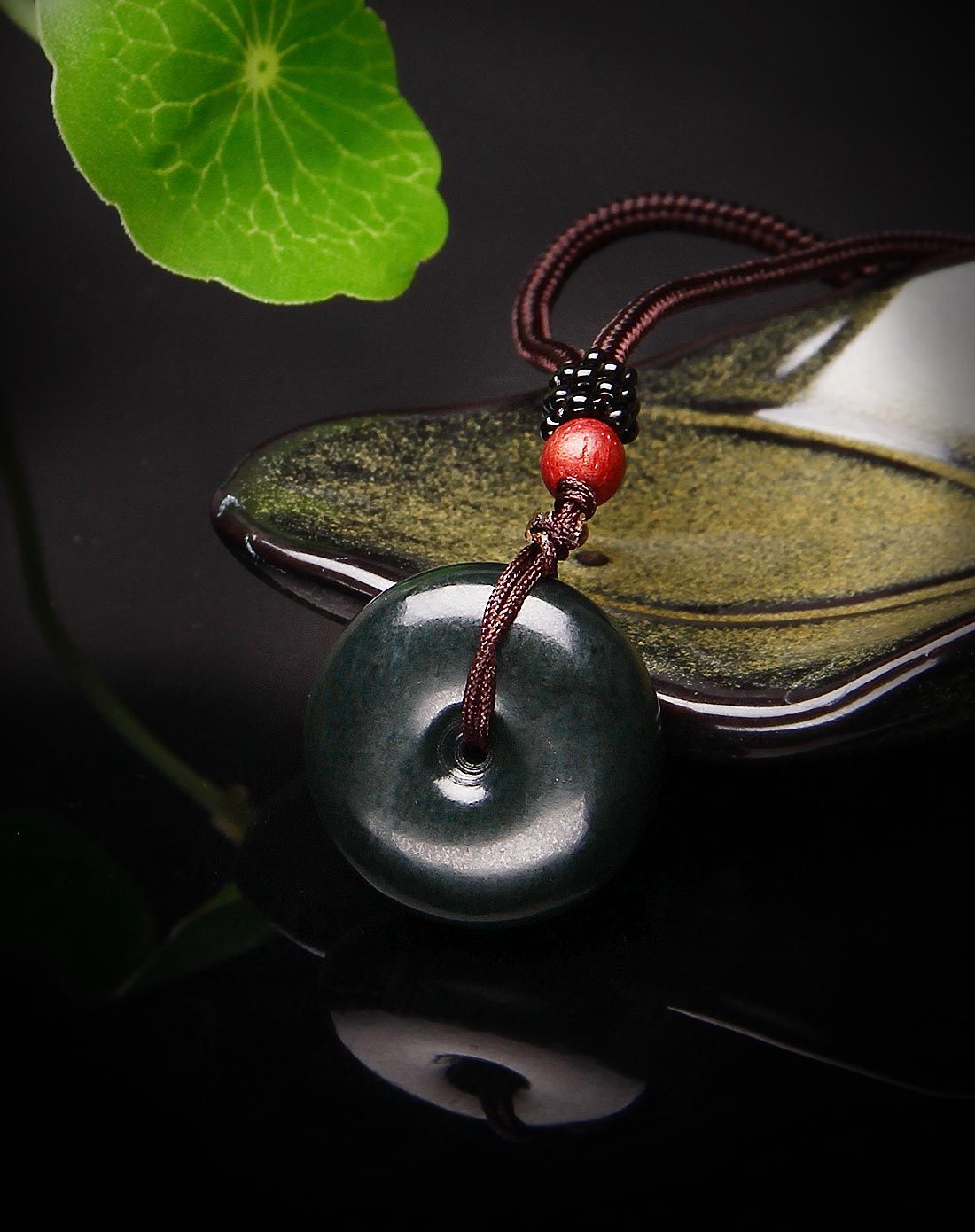 卓凡珠宝专场四季安康和田玉墨玉平安扣吊坠(附证书)zf68037_唯品会