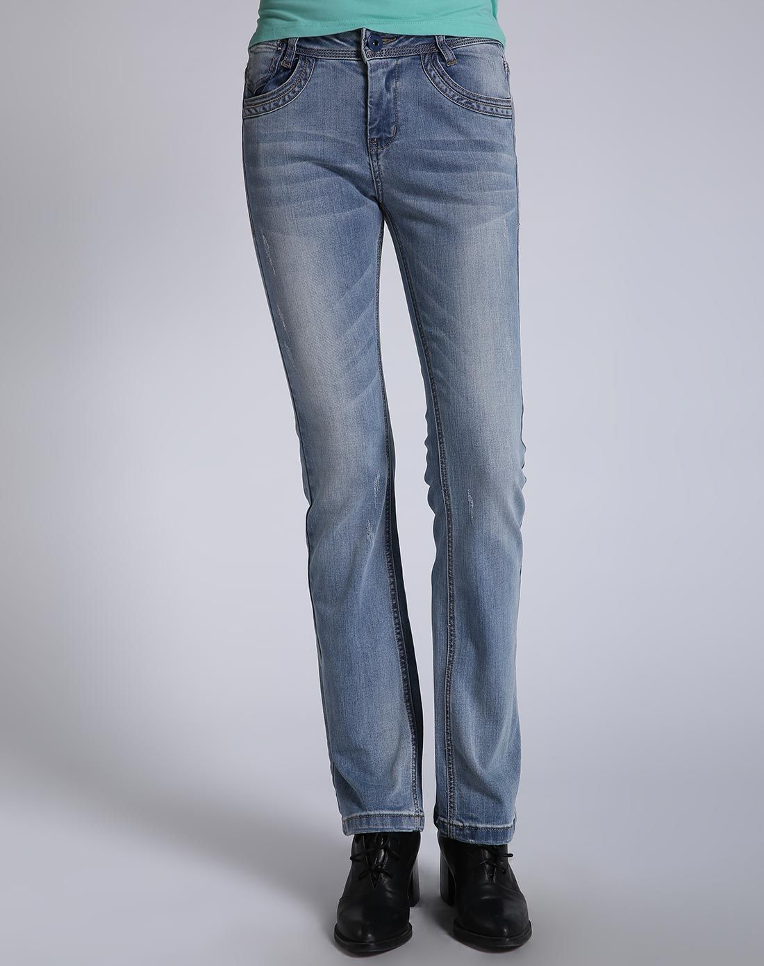 全棉休闲水洗牛仔裤