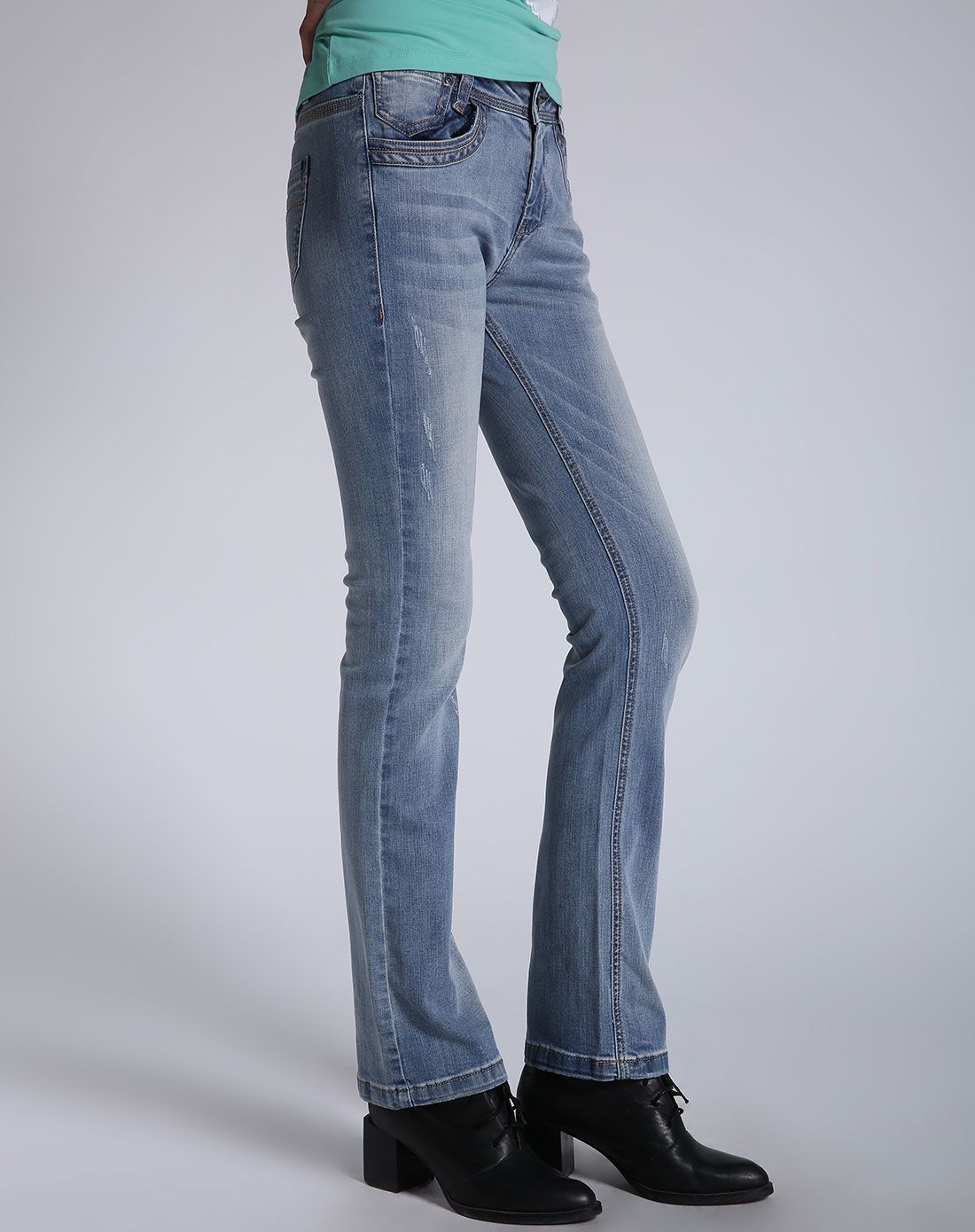 全棉休闲水洗牛仔裤