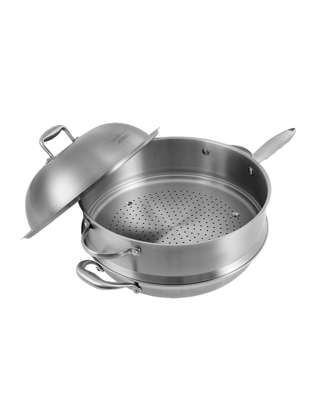 威捷朗系列三层钢32cm不锈钢炒锅