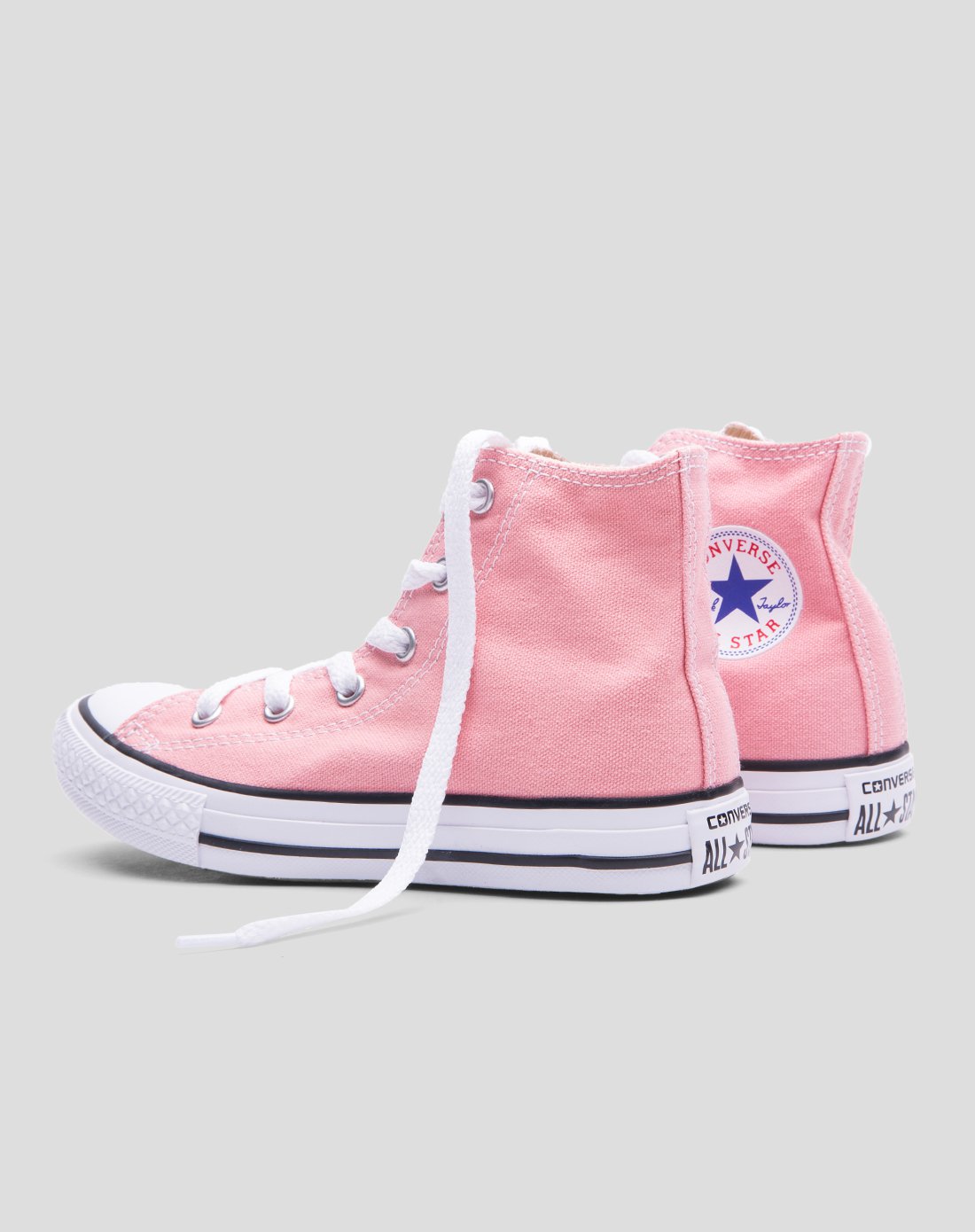 converse 女童粉色布面童胶鞋