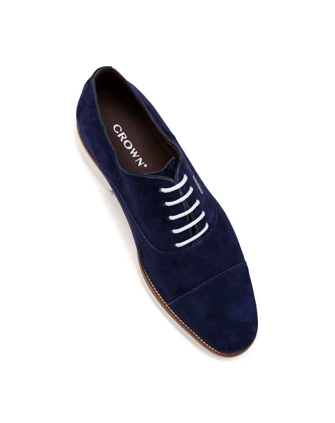 皇冠crown蓝色羊皮革时尚商务单鞋5c4246d1d1_唯品会