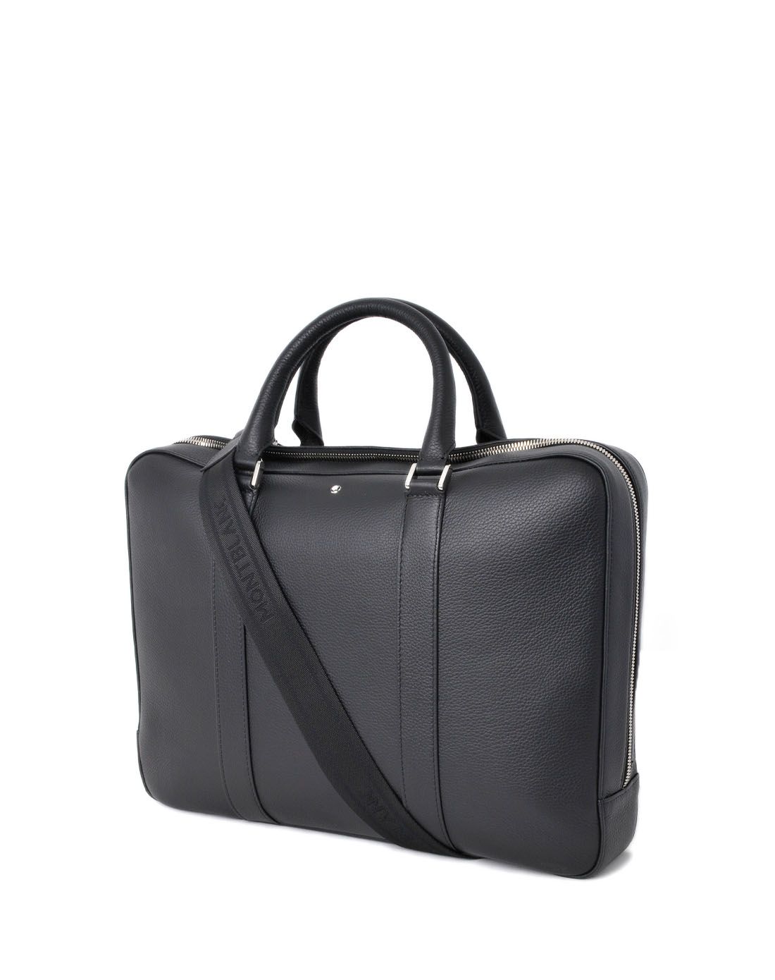 montblanc包包及配件专场montblanc 男性黑色简约牛皮提挎两用包