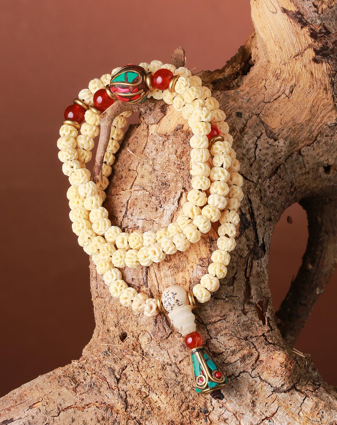 白色小如意菩提108佛珠手链