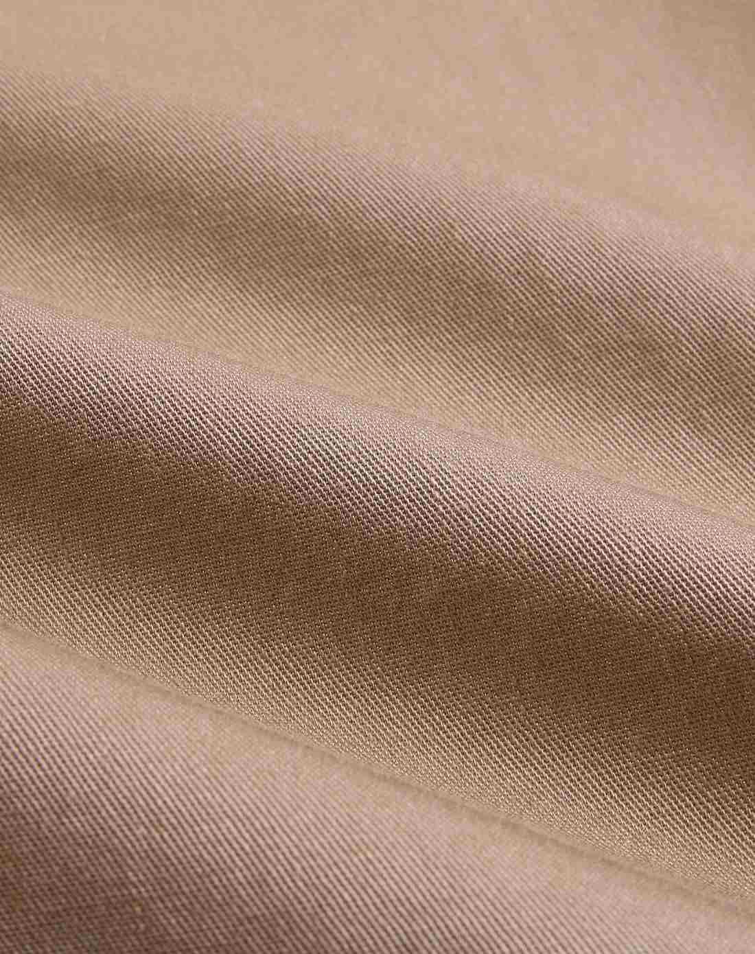 可可棕色 纯棉素色松紧腰卷脚七分裤