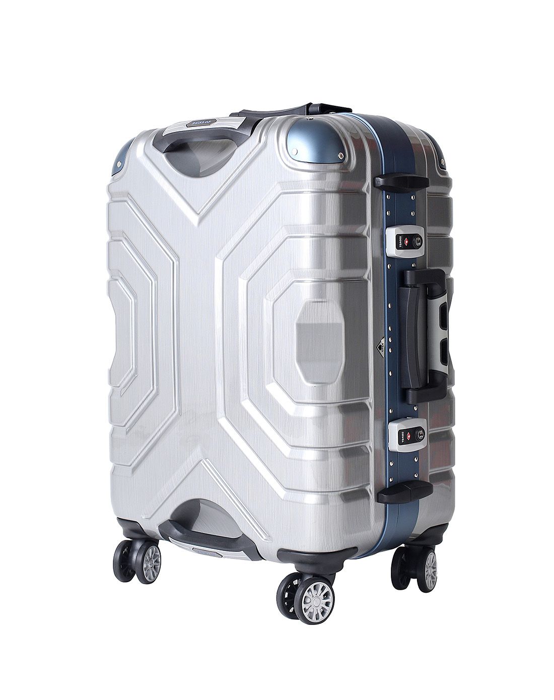 dunlop拉杆箱专场黑石拉丝蓝色框镜面万向轮拉杆箱21寸13302130_唯品