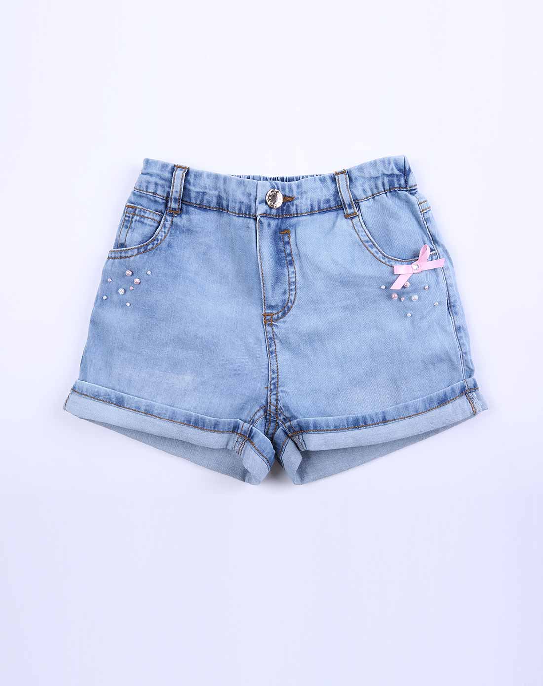 [专柜同步款]女童浅蓝色牛仔短裤