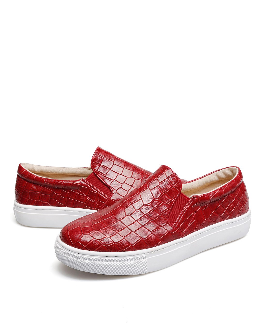 米基miji鞋子专场16年新款酒红色石头纹真皮内里乐福鞋zx-25hon_唯品