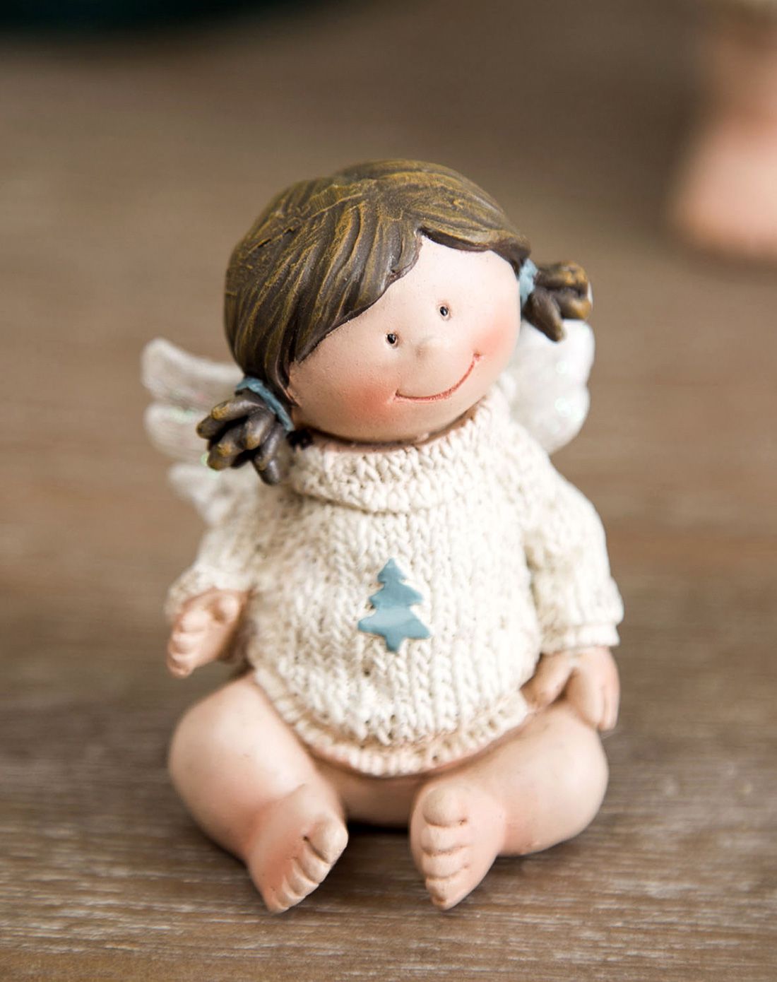 两件套-毛衣小天使-可爱树脂娃娃-坐姿白色
