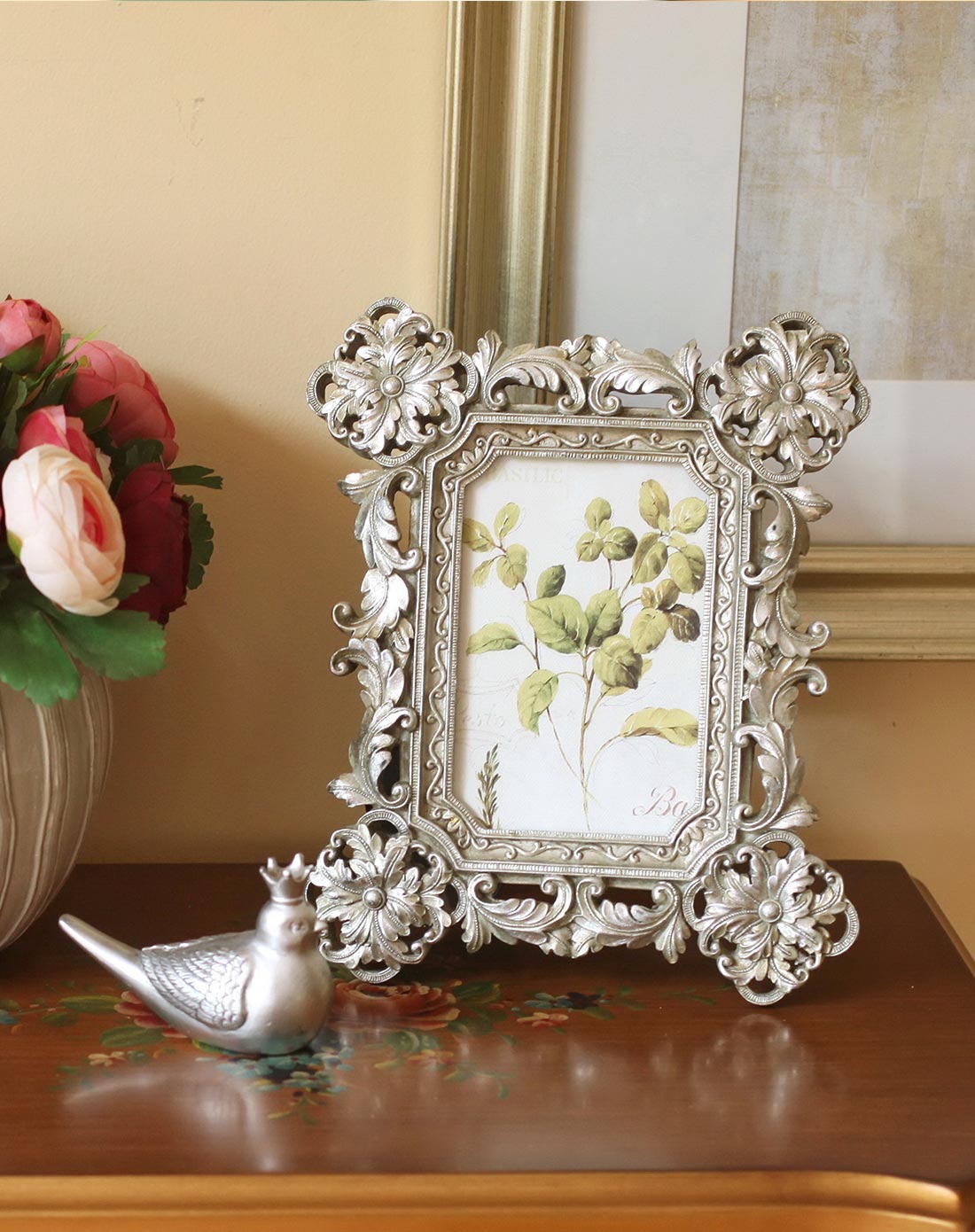 仿镀银精美相框6寸桌面摆台b款