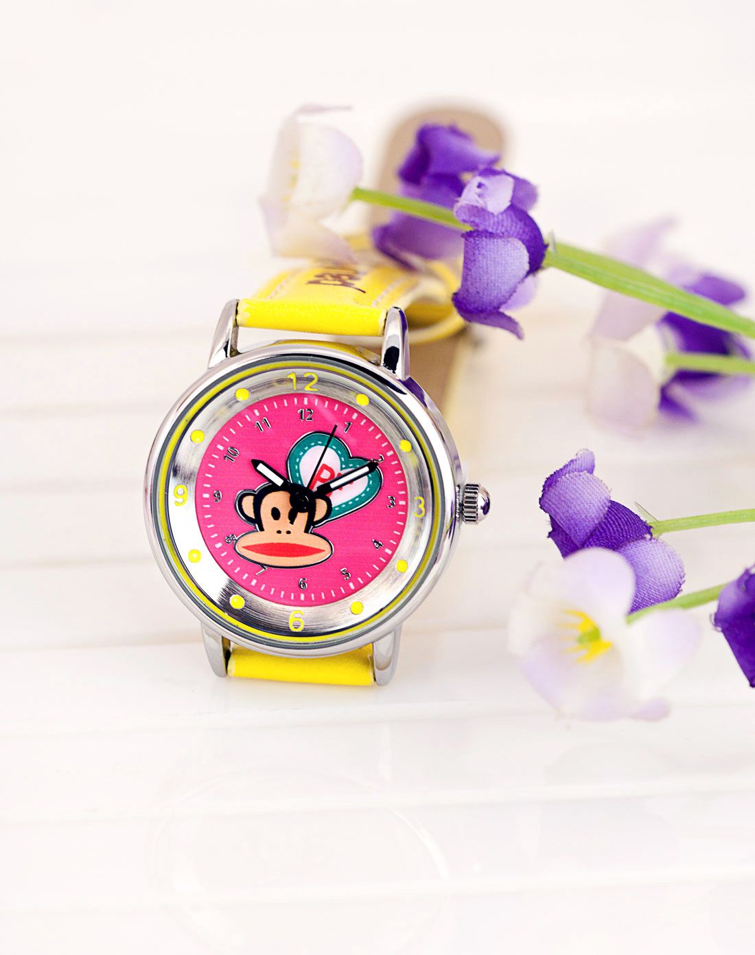 paul frank/大嘴猴卡通儿童手表黄色