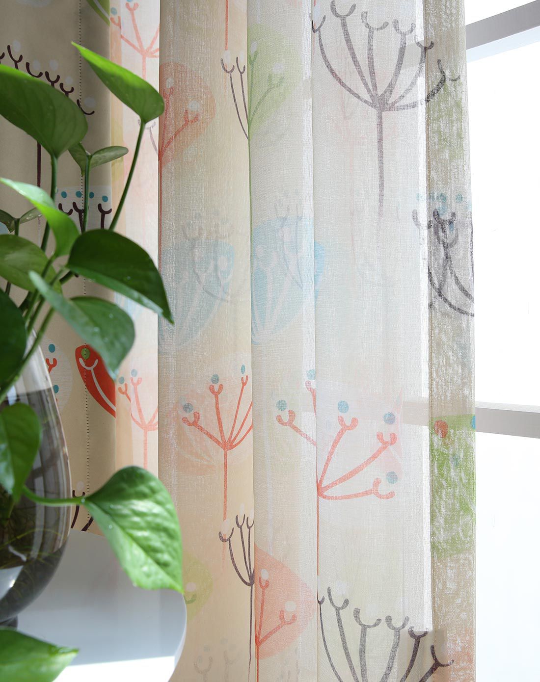 金蝉窗帘专场漫天飞舞窗纱300x270cm两片jc-6608-s_唯品会