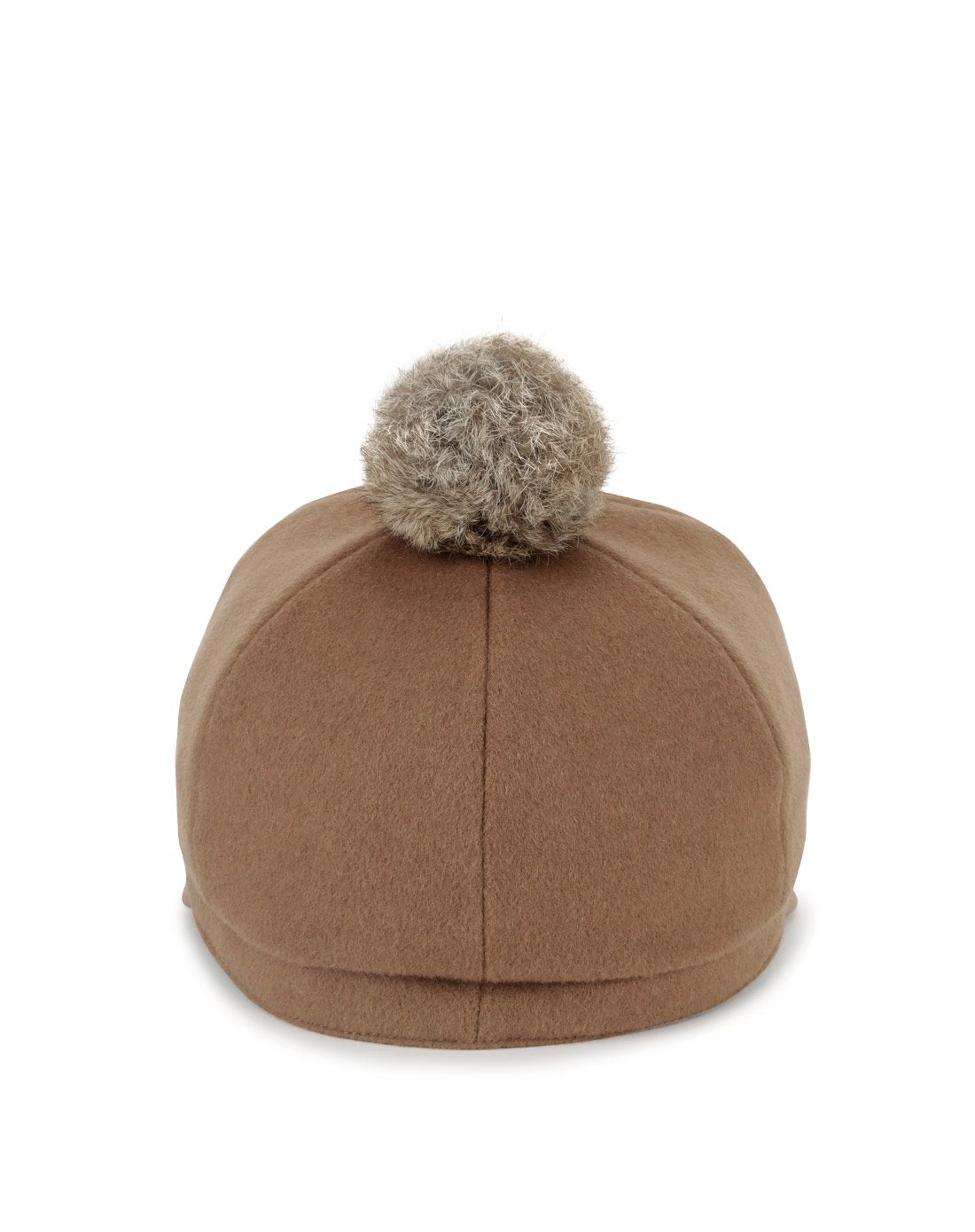 简约兔毛球羊毛呢六角帽