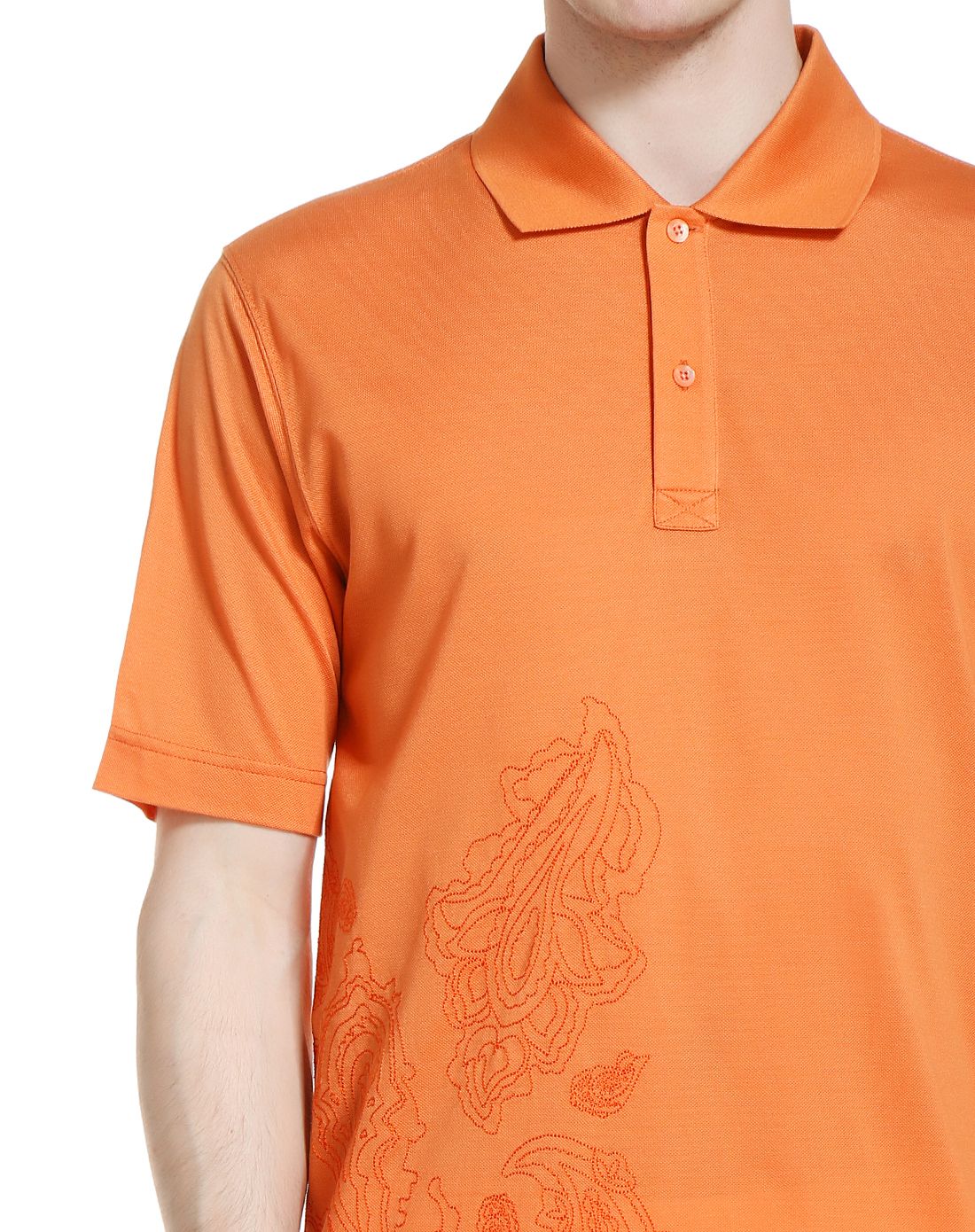 宝姿ports橘色活力翻领短袖t恤mg1sk018ccx48-burntorange_唯品会