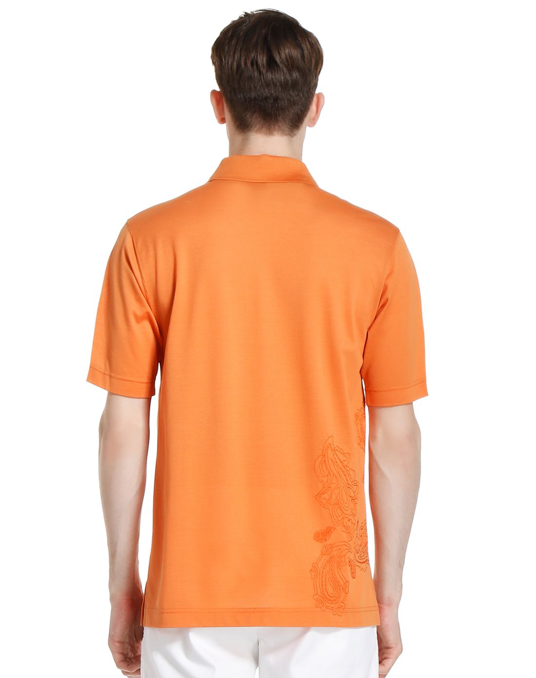 宝姿ports橘色活力翻领短袖t恤mg1sk018ccx48-burntorange_唯品会