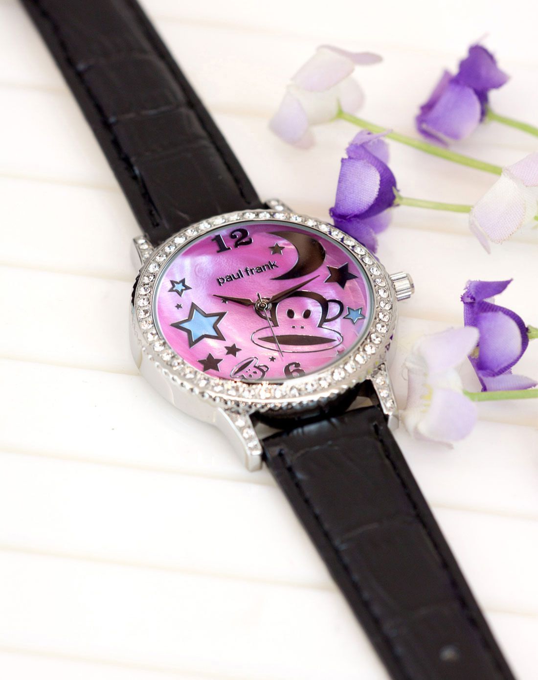 paul frank/大嘴猴黑色时尚石英手表