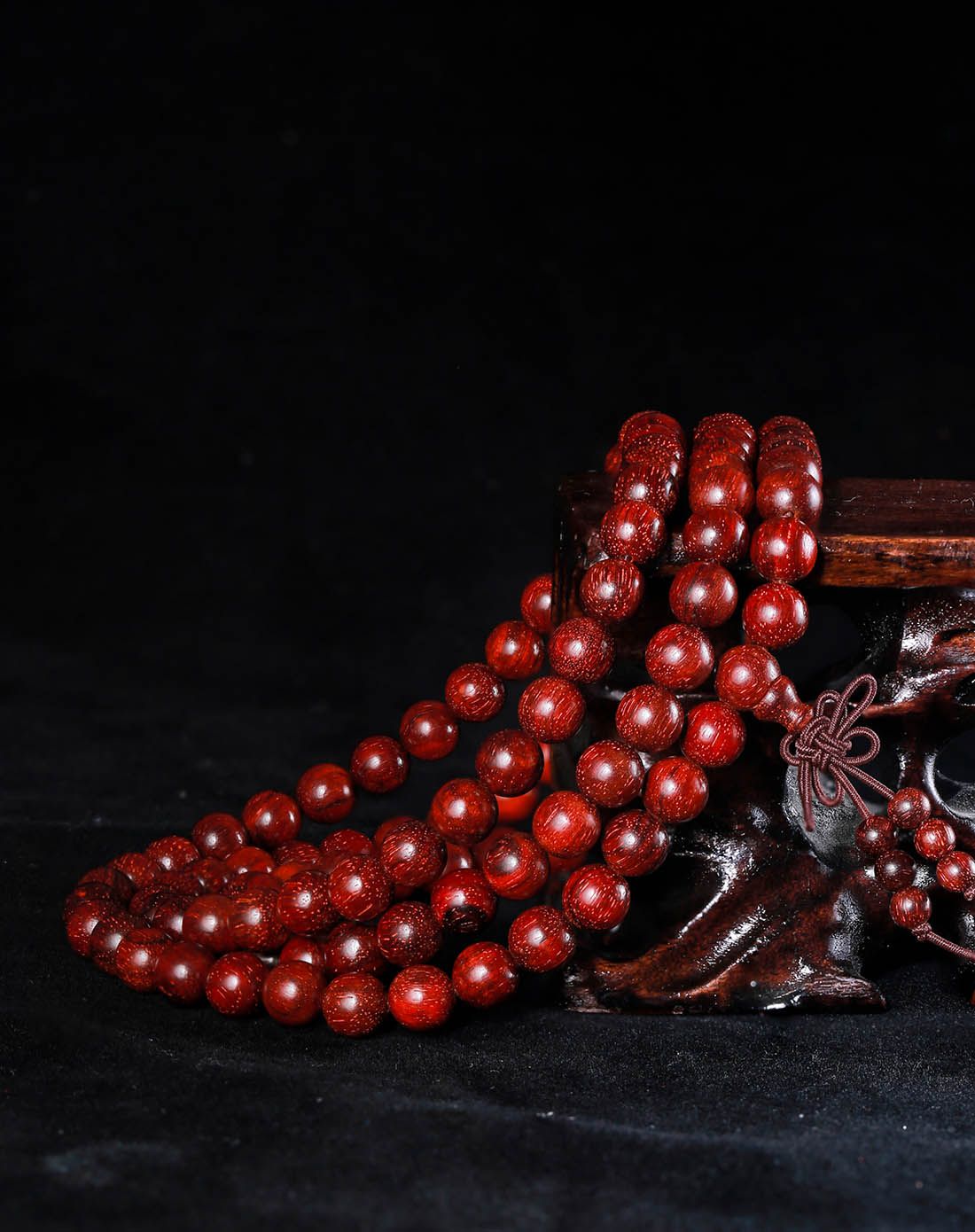 同料顺纹细腻牛毛纹小叶紫檀手链0.