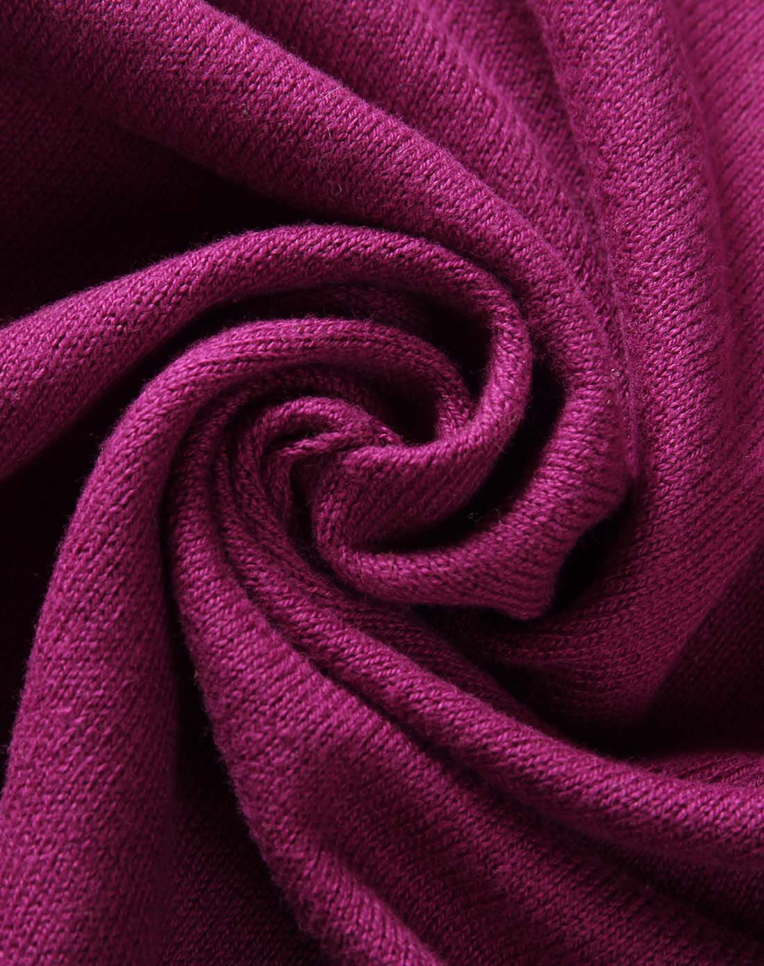 女童紫红色开襟线衫